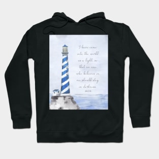 Lighthouse Watercolor Bible Verse Hoodie